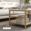 HOMcom, ensemble de 2 tables basses rectangulaires et rondes à 2 rangées avec tablettes de rangement, plateau en faux marbre et structure en acier, table d'appoint de canapé pour le salon, blanc