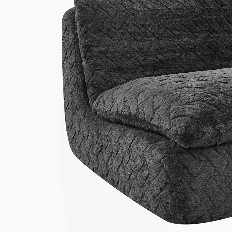 Fauteuil à compression double avec repose-pieds pivotant, Noir
