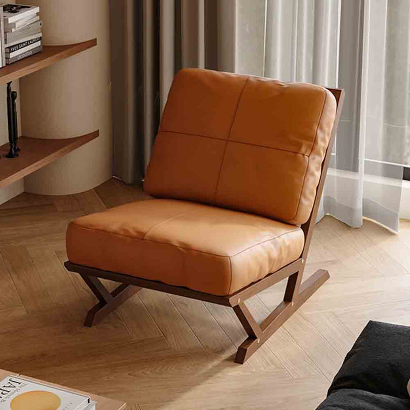Vintage Single Leisure Chair with Unique Design., Brown/Orange