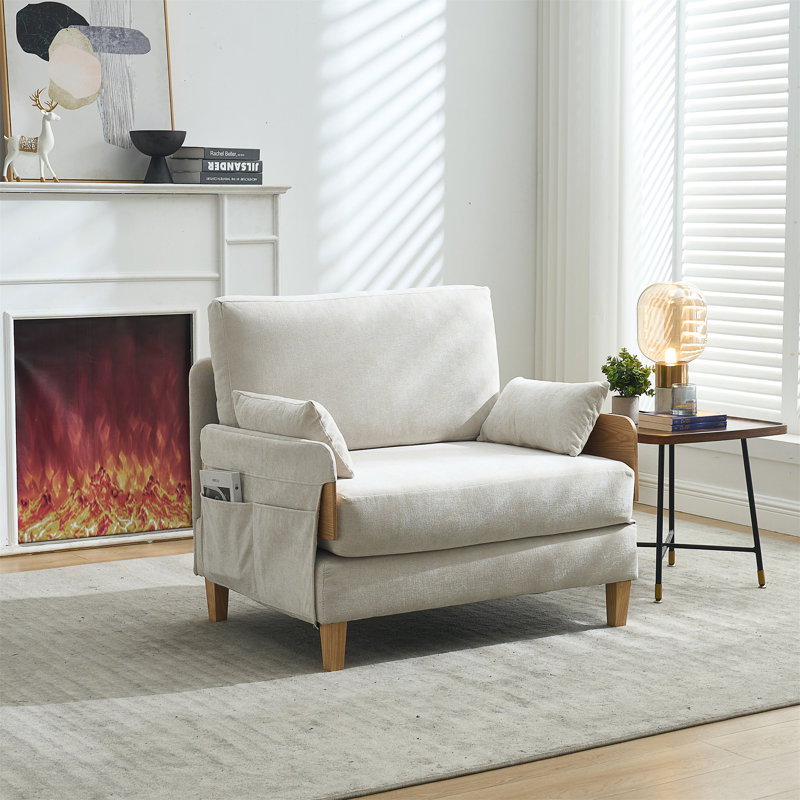 Fauteuil inclinable pliable pour canapé-lit, Beige