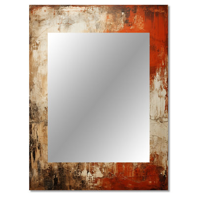 Orange Chaos Collage I - Abstract Collages Unique Wall Mirror, Modern Mirror, Printed Metal Art