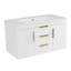 Meuble-lavabo mural 36 po avec lavabo en résine, conception peu encombrante et panneau de fibres à densité moyenne durable pour les salles de bain modernes.