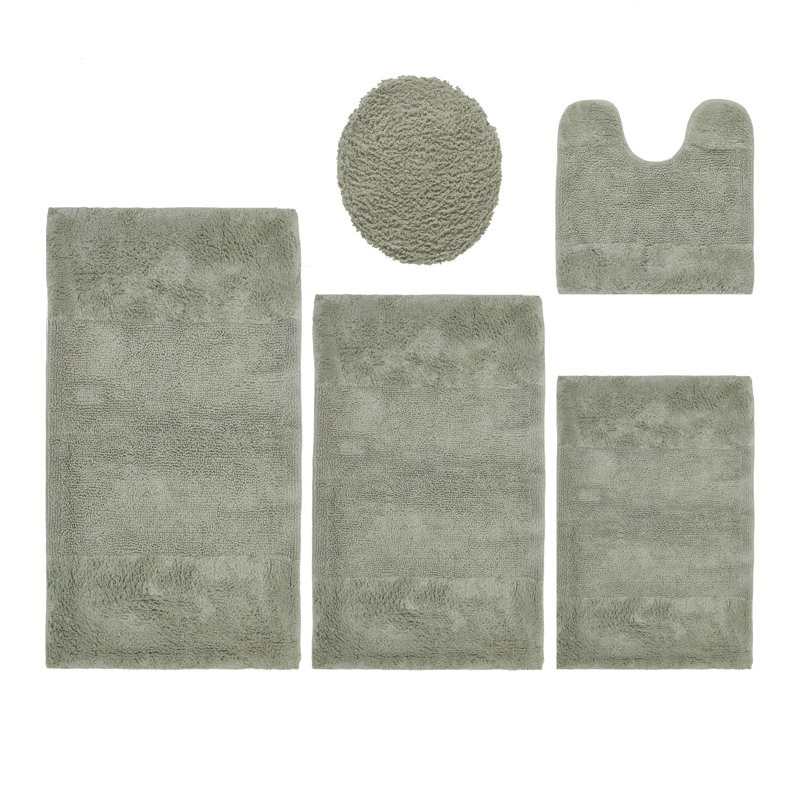 Ensemble de tapis pour salle de bain 100% coton 2155 g / m² Granada Granada, Sauge foncé