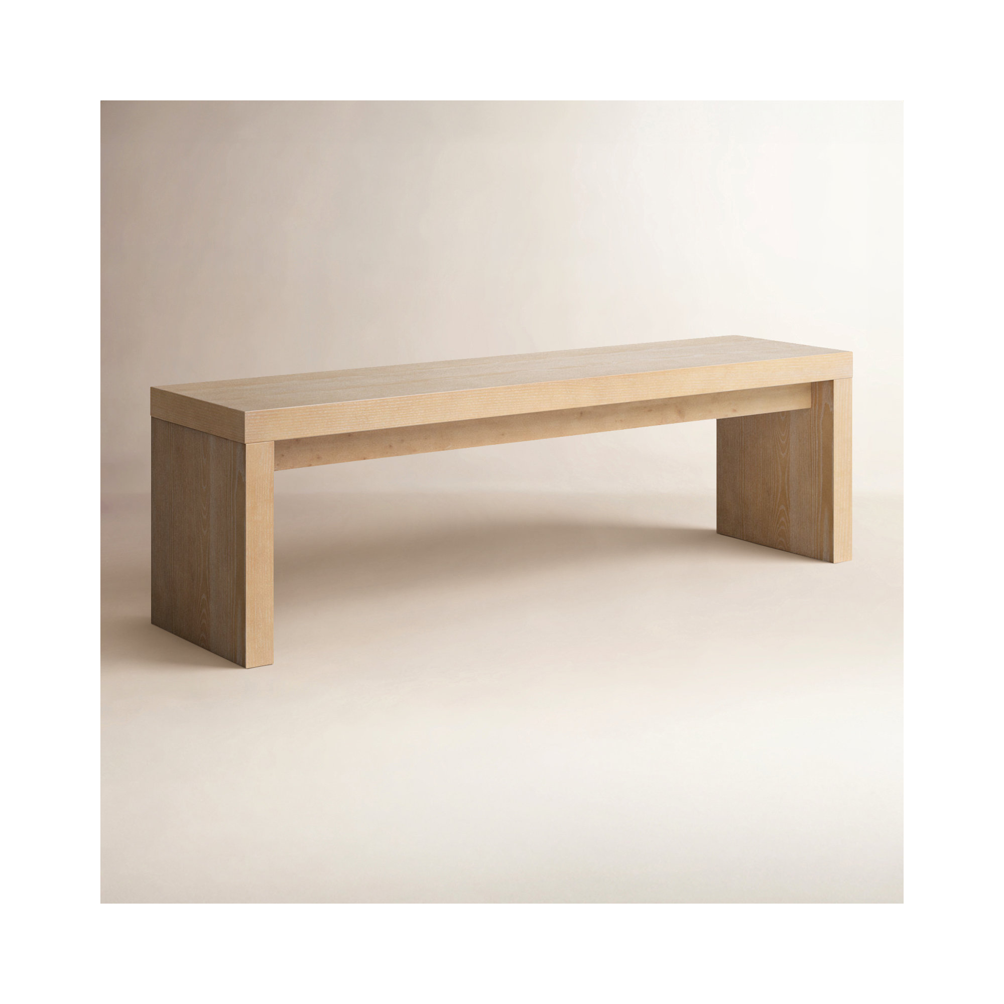 Gabler 56'' Ash Wood Waterfall Bench, Brown
