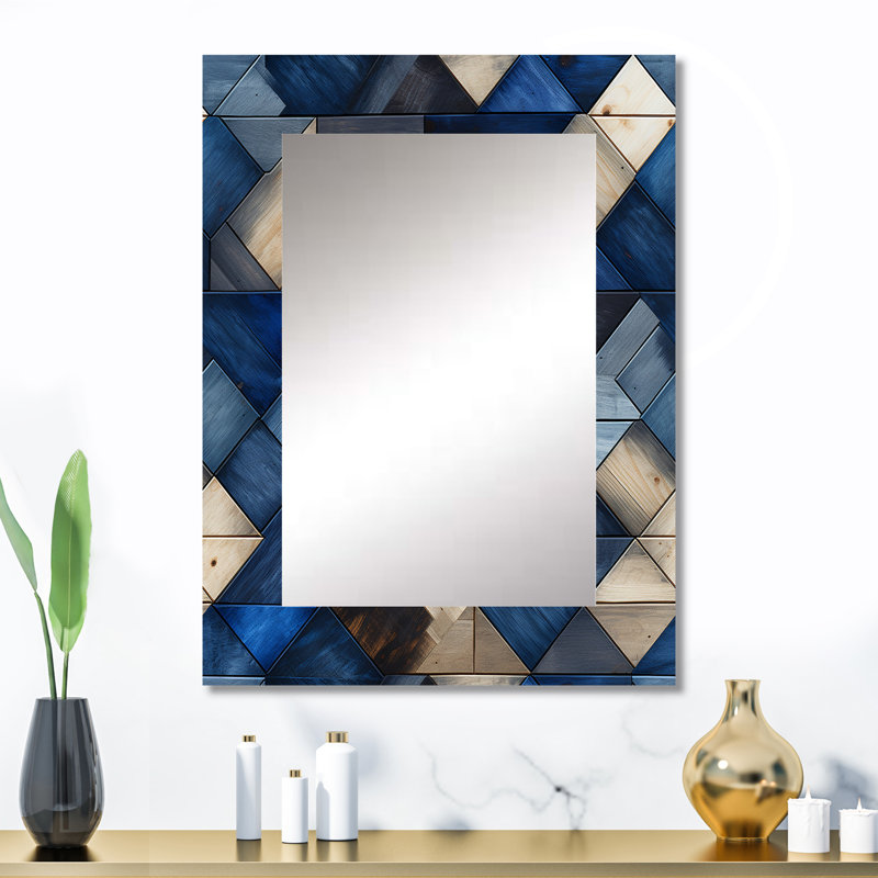 Zanzibar - Blue Wall Mirror Decor, 32 po x 24 po