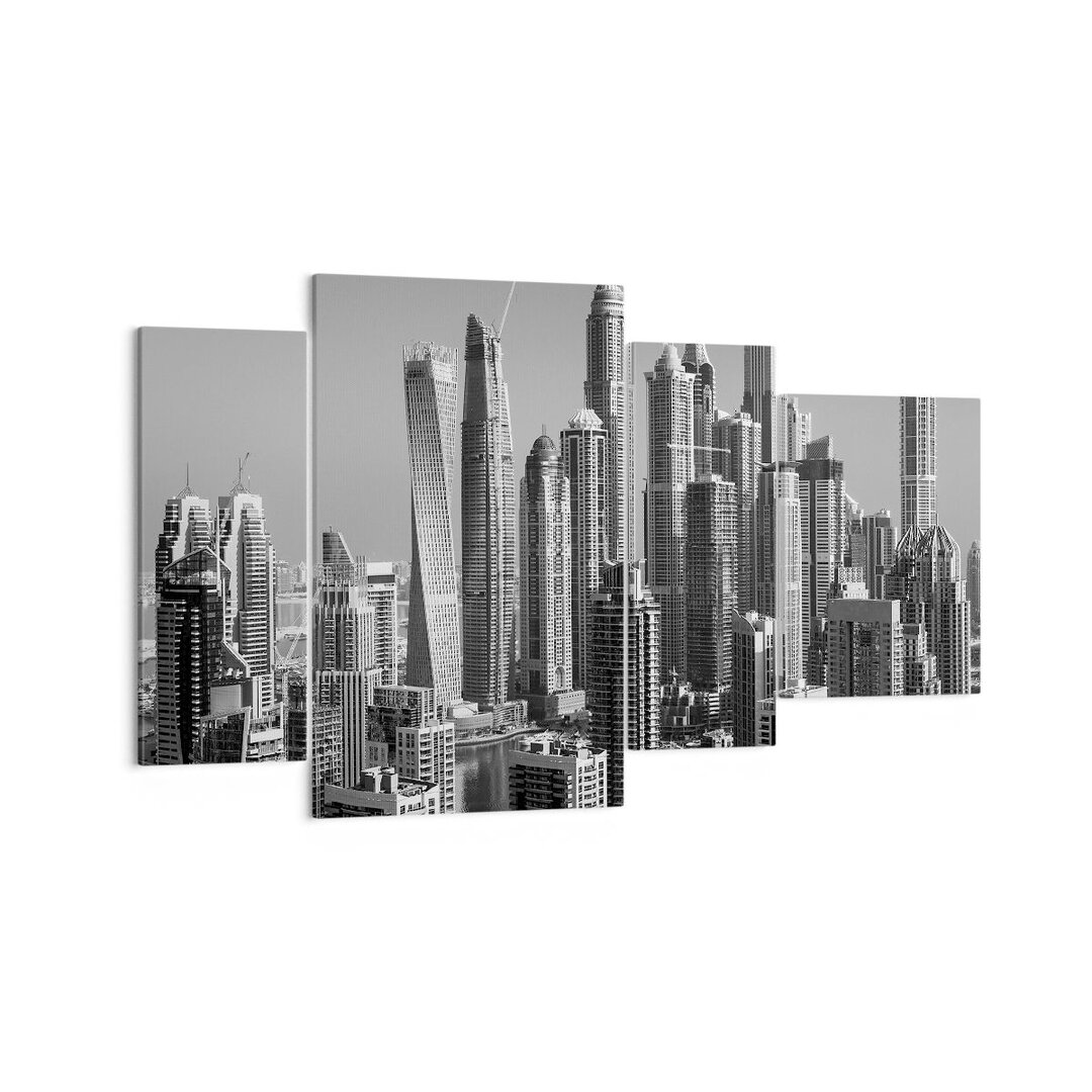 4-tlg. Leinwandbilder-Set Wolkenkratzer Fotografie Dubai