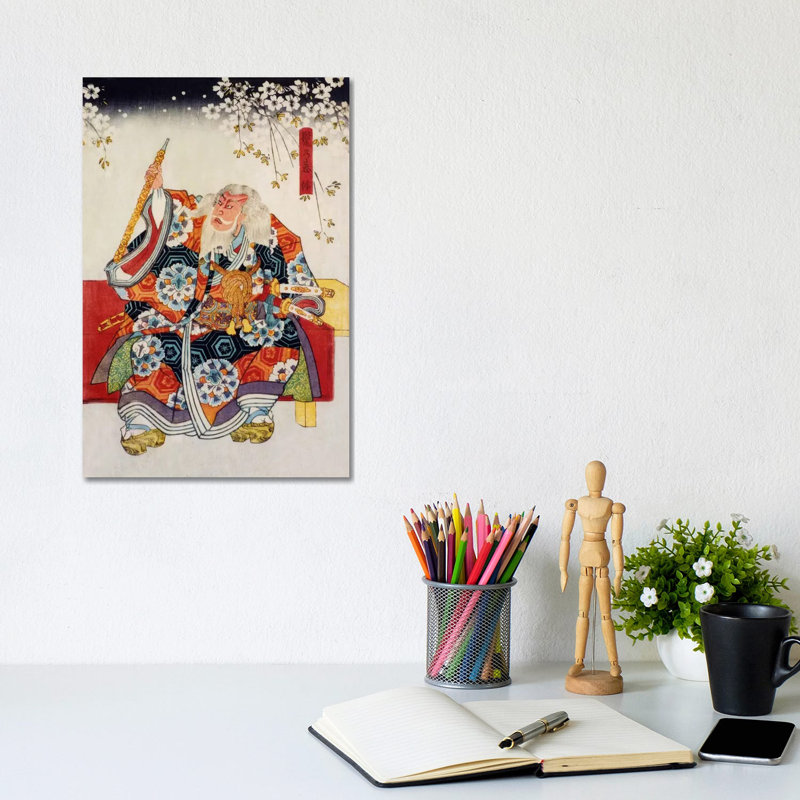 Old Samurai - Wrapped Canvas Painting, 20.32 cm H x 30.48 cm W