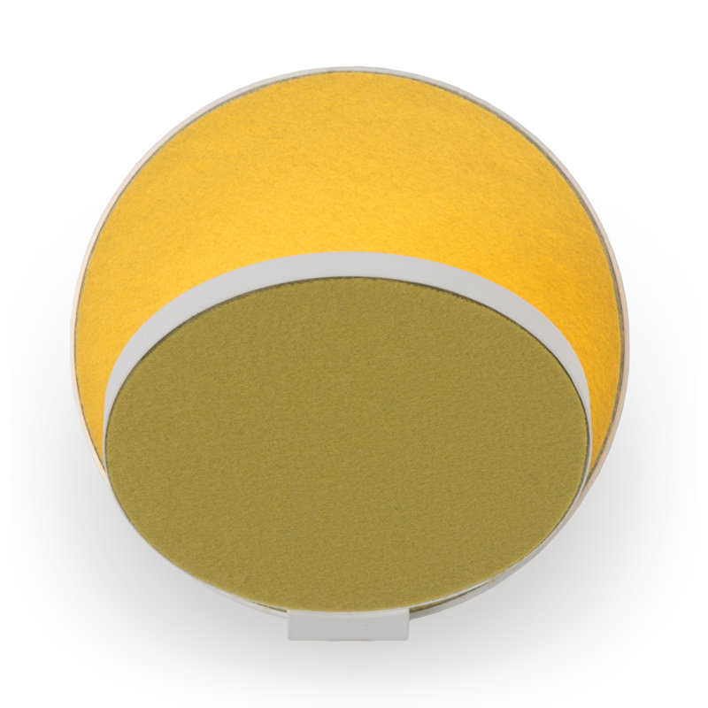 Gravy Single Light Aluminum Dimmable LED Plug-in Flush Mounted Sconce, Honeydew Felt
