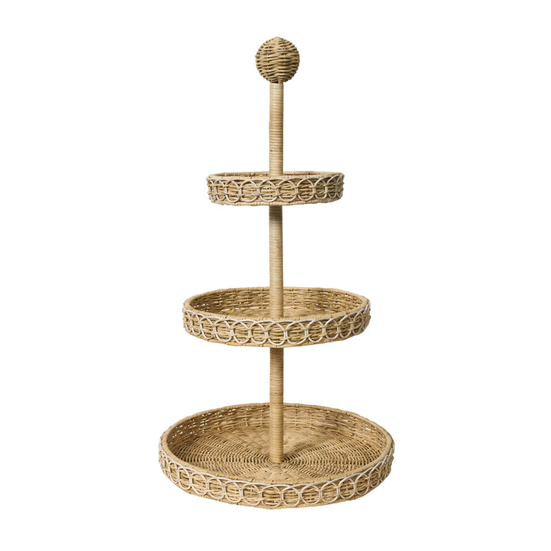 Provence Rattan 3-Tier Shelving Unit - Whitewash