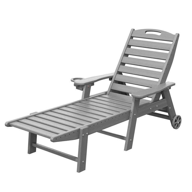 Chaise longue d'extérieur Wheels, Gris