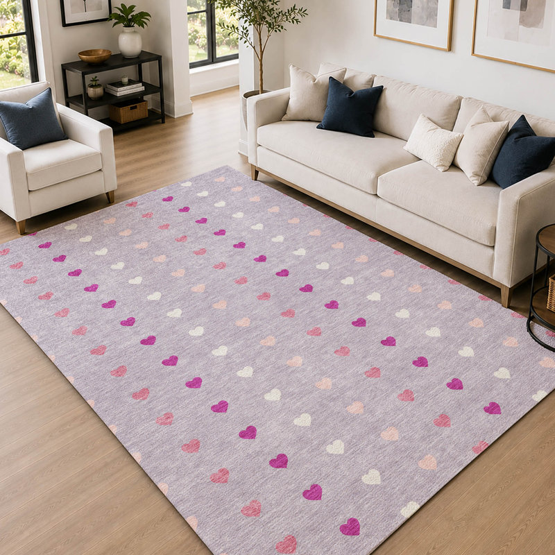 Tapis pour enfant Villers lavable à la machine de qualité supérieure, Lavande, 9 pi x 12 pi