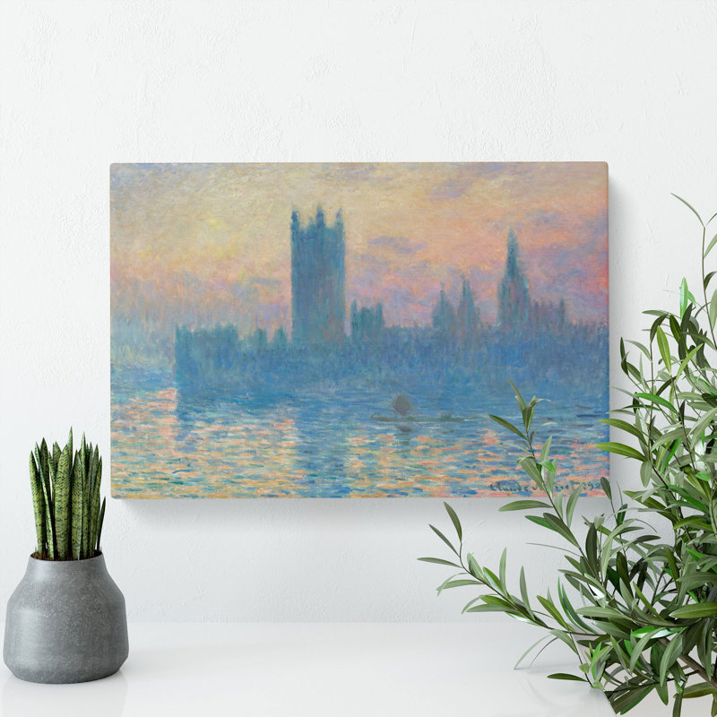 Houses Of Parliament In London Vol.1 by Claude Monet - Wrapped Canvas Painting, 40cm H x 60cm W x 3cm D