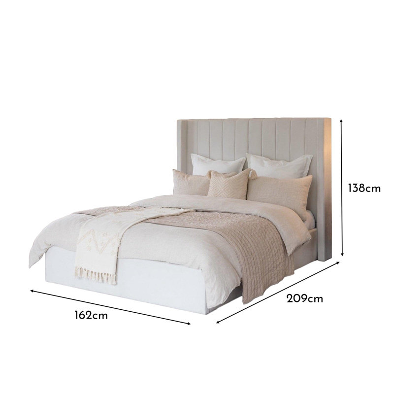 Bed - Ink, Double (162cm x 209cm), Ivory