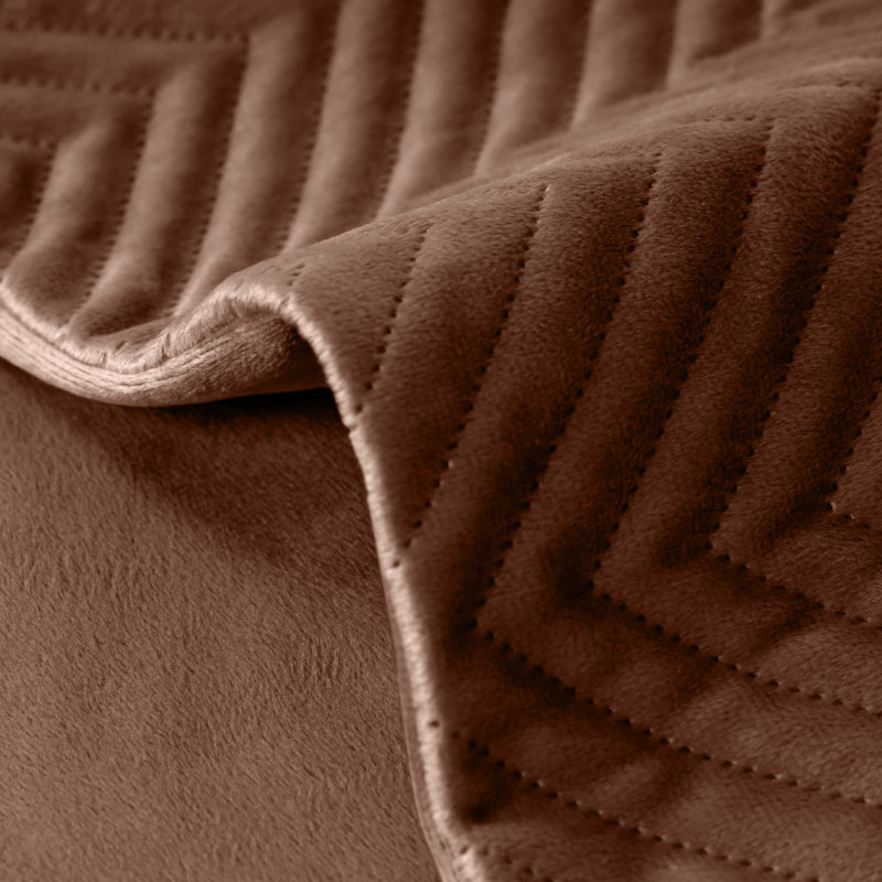Embossed Quilted Pattern Velvet Cushion Cover (Set of 4), Coffee
