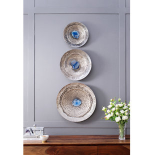 Ensemble de 3 disques texturés surdimensionnés, décoration murale avec centres de table en agate