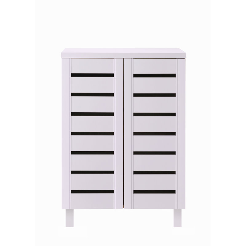 Osvaldo 8 Pair Shoe Storage Cabinet, White