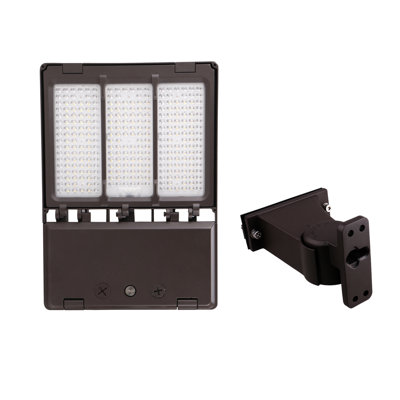 LED Area Light with Direct Arm Mount - 200–300W - 28,000–42,000 Lumens - 3CCT Selectable - 277–480V - Dimmable - Bronze Finish – Outdoor Parking Lot and Commercial Lighting