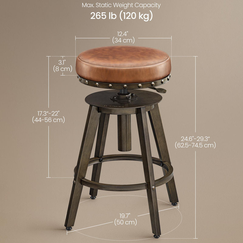 Bar Stools, Set Of 2, Caramel Brown