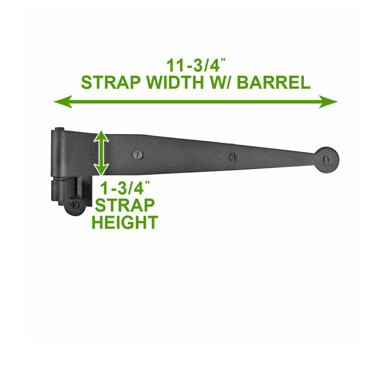 Charnière de porte simple à fixation en surface H 3,5 po x l 12 po