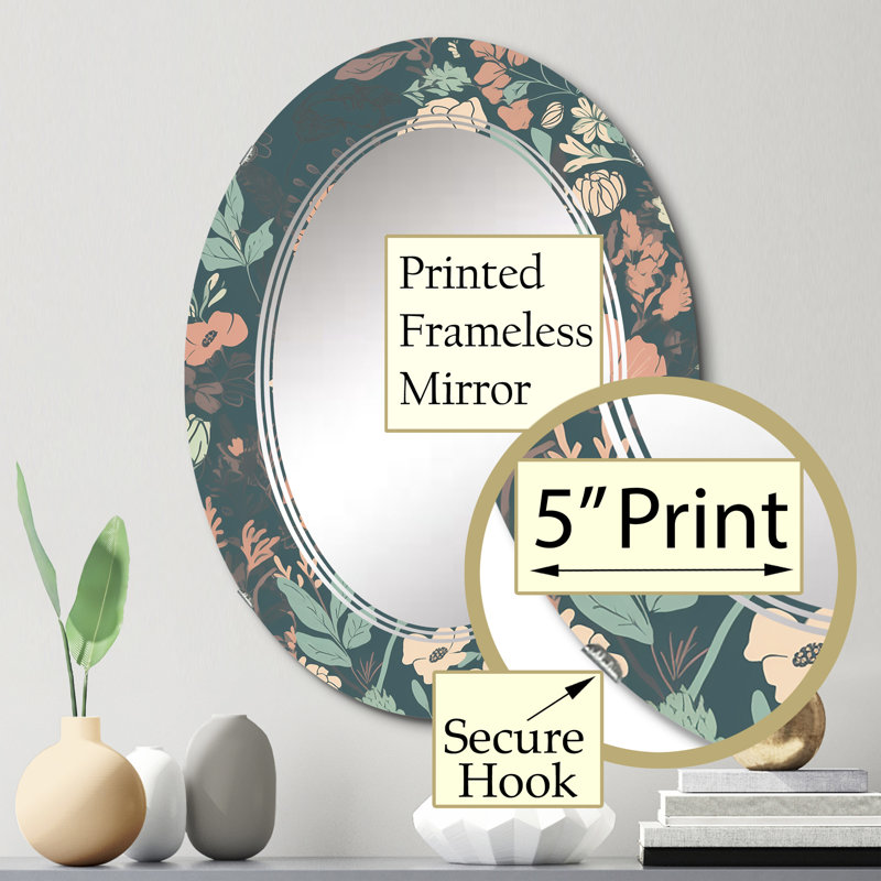 Clymene - Miroir mural moderne ovale, 30 po x 20 po