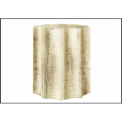 Handcrafted Brushed Antique Gold Metal Drum Accent Table For Living Room And Bedroom, Versatile And Stylish Design