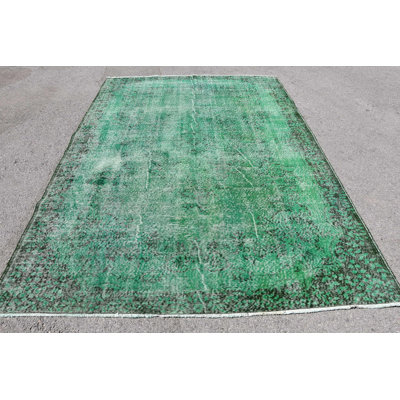 Tapis Anatolian, tapis tissés à plat, tapis tissés à plat verts, tapis de salon, tapis rétro, tapis turc