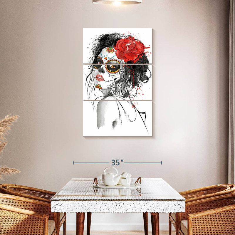 Lelend Dia De Los Muertos Beauty, 45" H x 28" W