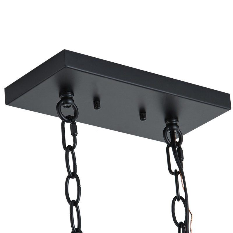 5-Light matte black adjustable iron pendant lamp