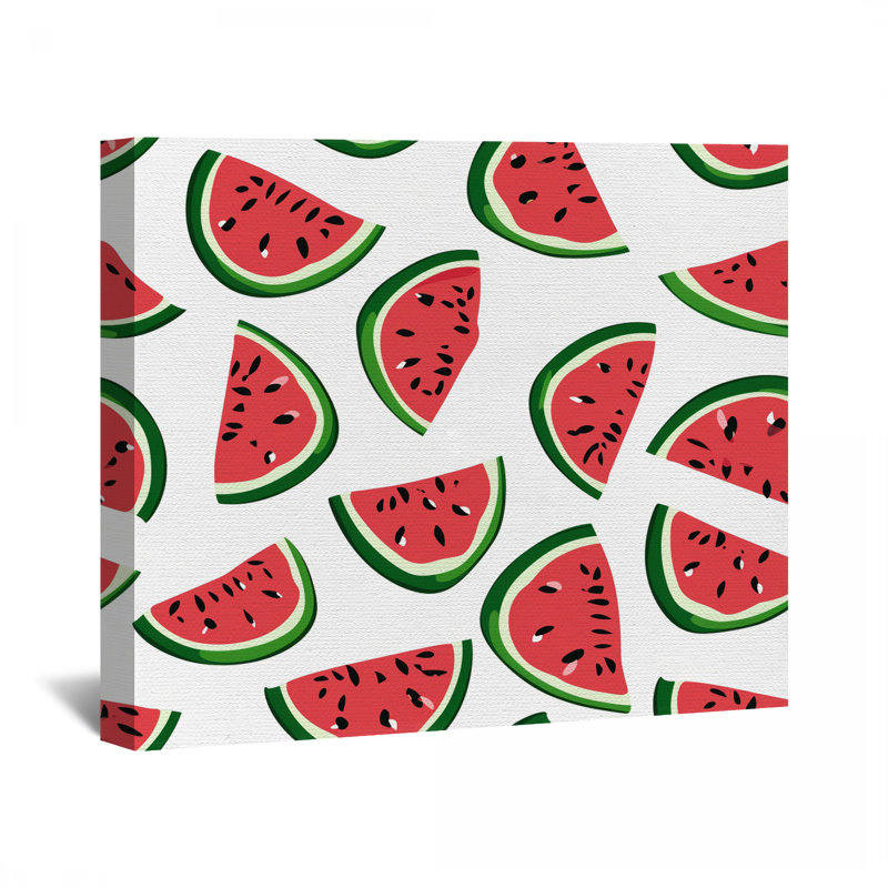 Watermelons Canvas Wrap - Décoration murale fruits, H 12 po x l 18 po