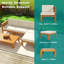 Ensemble de canapé modulaire 5 pièces en bois d'acacia, finition naturelle avec coussins résistants à l'eau, ensemble de conversation modulaire d'extérieur beige-44929740