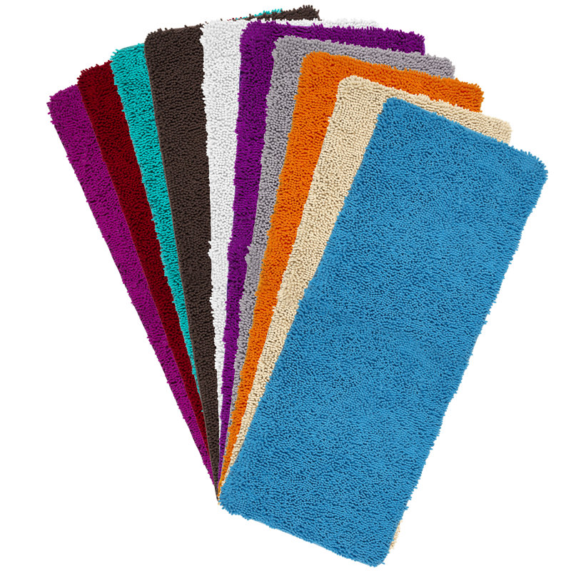 58 x 24 Chenille Bath Runner with Non-Slip Backing - Absorbent High-Pile Chenille Memory Foam, White