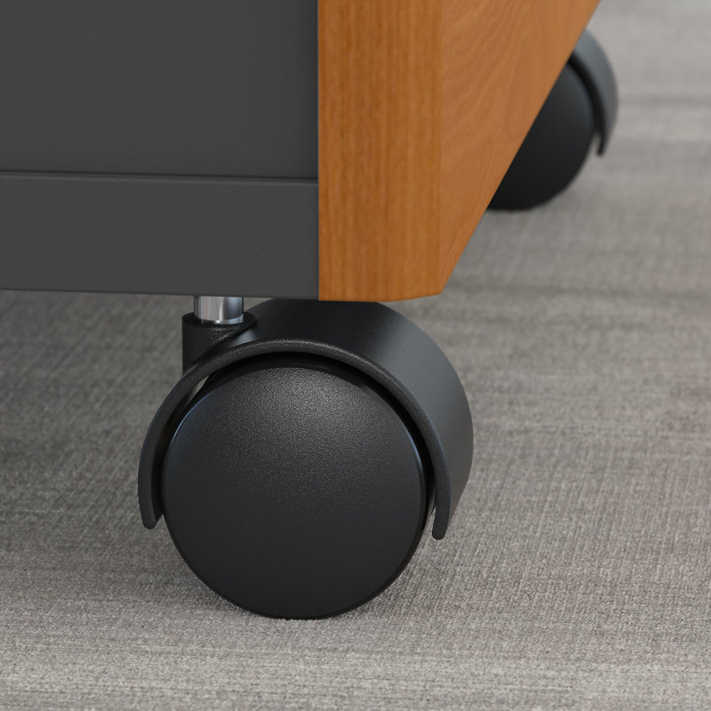 Office 500 Collection Executive Desk, Natural Cherry/Graphite Gray