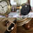 Golden Retro Vintage Non-Ticking Table Clock