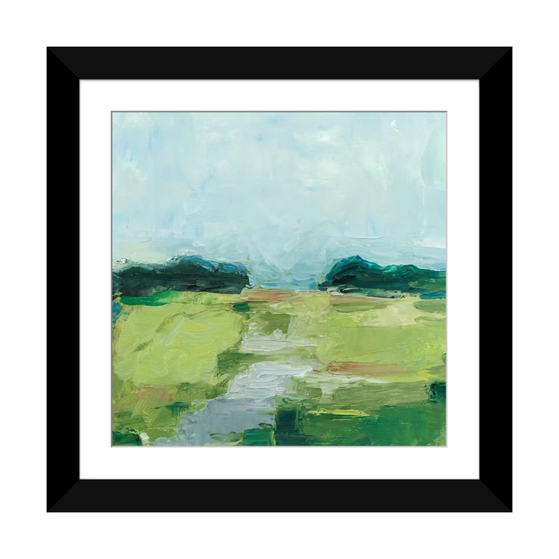 « rurale path i », impression sur toile, Papier d'art encadré noir, H 16 po x l 16 po x P 1 po, Blanc