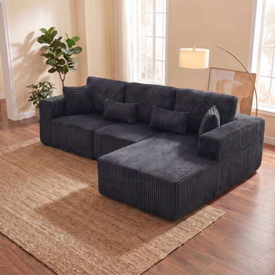 109'' Modular L-Shape Sectional Sofa with Right Chaise, Deep Seat Cloud Couch No Assembly for Living Room Bedroom