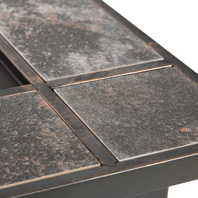 Square Steel Wood Burning Fire Pit Table