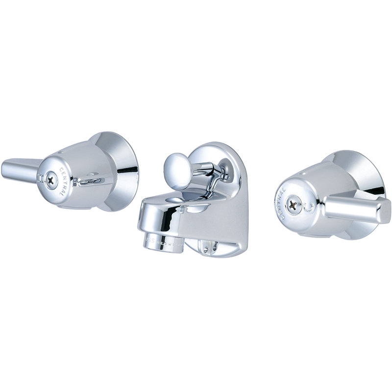 Robinet de lavabo mural avec double levier, Avec Pop Up Drain
