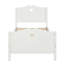 Lit plateforme simple avec support à lattes de bois, tête et pied de lit (blanc)-70097454