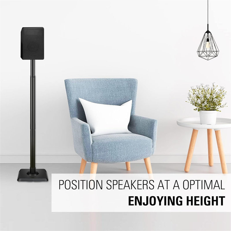 Adjustable Height Speaker Stand For Satellites Up To 5 Kg, Set Of 2 Floor Stands