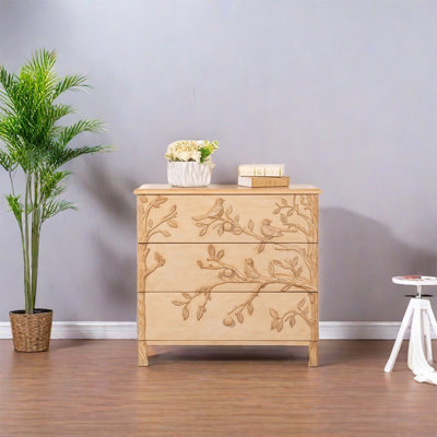 Elegant Hand-Carved Decorative Storage Cabinet