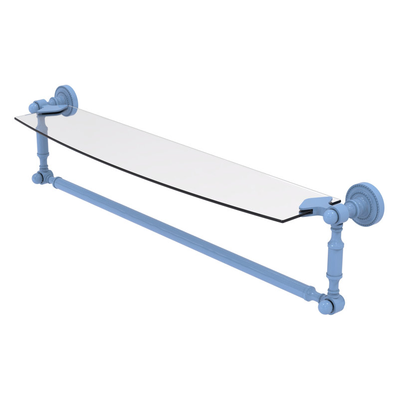 Tablette flottante avec barre à serviettes Dottingham, Bleu troll plat, H 5 po x l 24 po x P 5 po