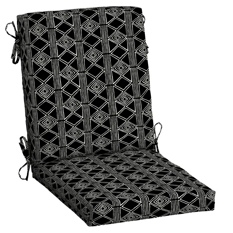 ARDEN Outdoor Lounge Chair 3.5" Cushion, 3.5" H x 20" W x 20" D, Black/White