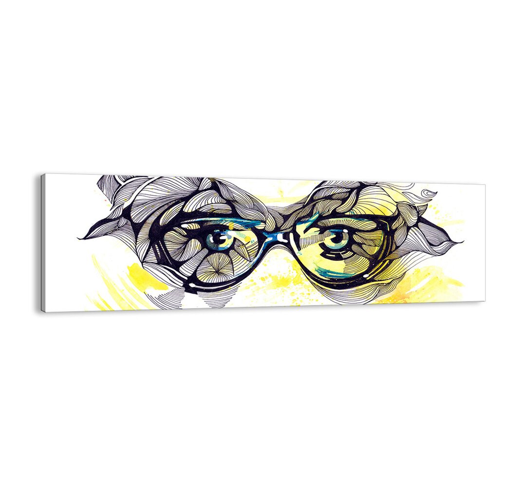 Leinwandbild - Grafikdruck „Through Blue Glasses”