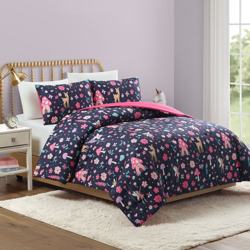 Fairy Garden Reversible Comforter Set, Full Comforter + 2 Standard Pillow Shams