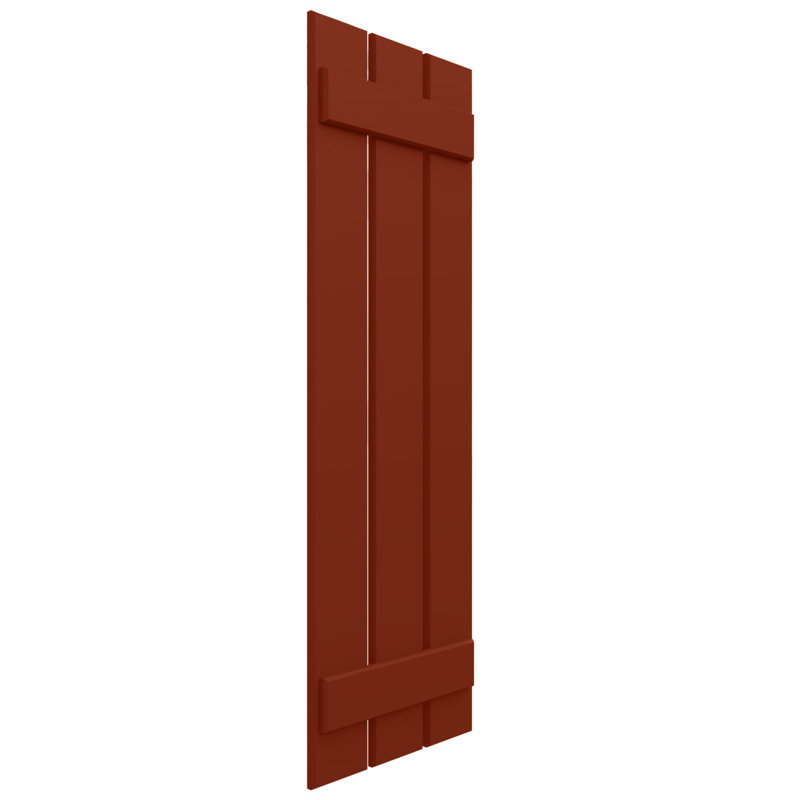 Volets en composite à trois planches EnduraCore l 17 1/8 po x H 27 po, rouge poivre (par paire - quincaillerie non incluse)