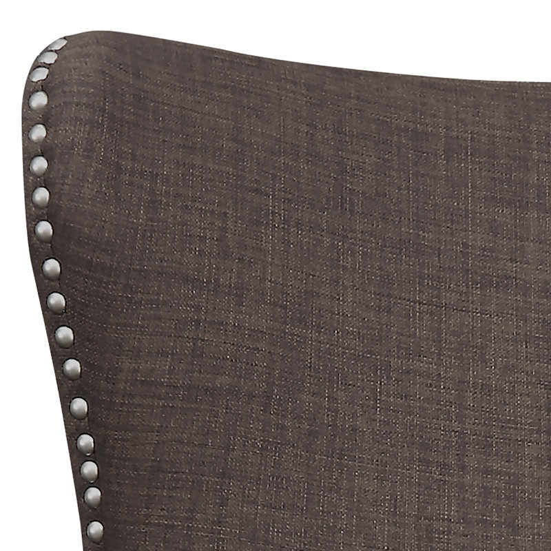 Fauteuil d'appoint Kegan avec clous chromés, Chocolat