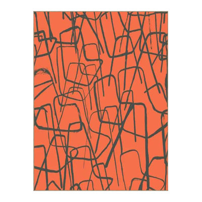 Tapis orange lavé à la machine