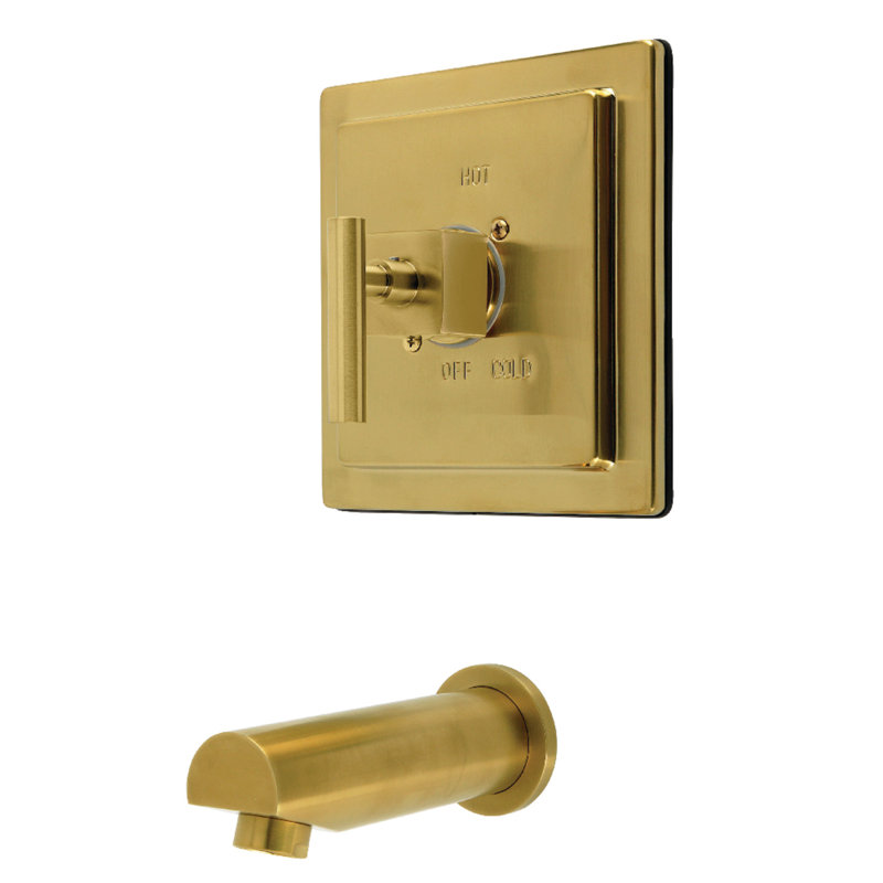 Kingston Brass Claremont Single-Handle Pressure Balanced Tub Faucet, Brushed Brass