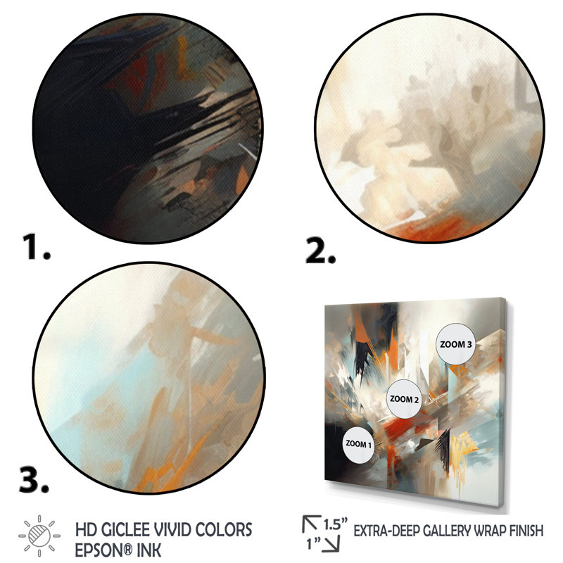 «Abstract Mixed Colors IV», art mural abstrait minimaliste, Toile tendue, 44" H x 44" W