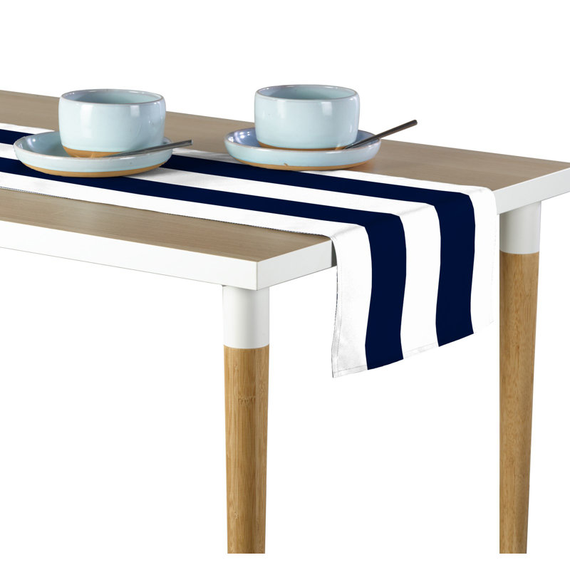 Navy Striped Table Runner 72" x 12", 72" L x 12" W, Navy